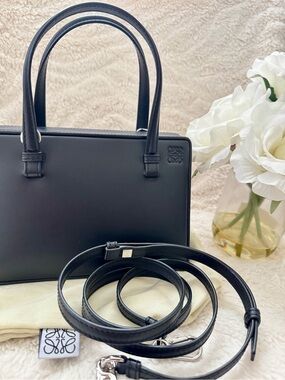 Loewe Black Postal Leather Structured Shoulder Bag